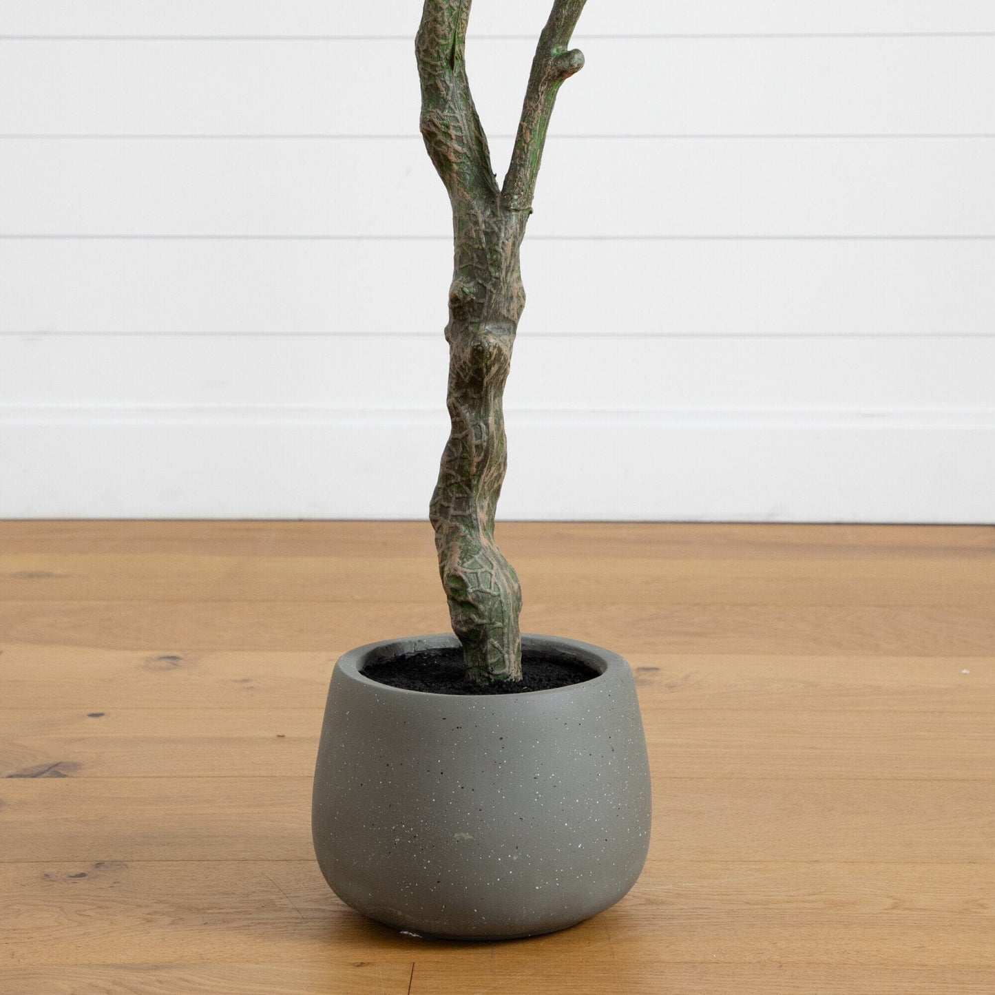 6 ft artificial autumn dogwood tree in deco planter by Nearly Natural with a textured gray pot on Tampa Home & Garden Store