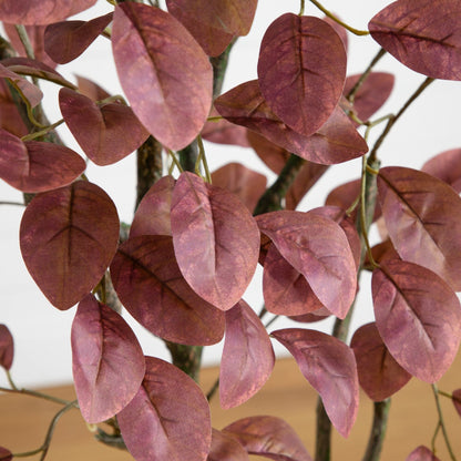 6 ft Nearly Natural artificial dogwood tree with burgundy autumn leaves in deco planter on Tampa Home & Garden Store