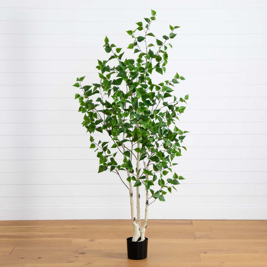 6’ Artificial Birch Tree with Real Touch Leaves - Tampa Home & Garden Store