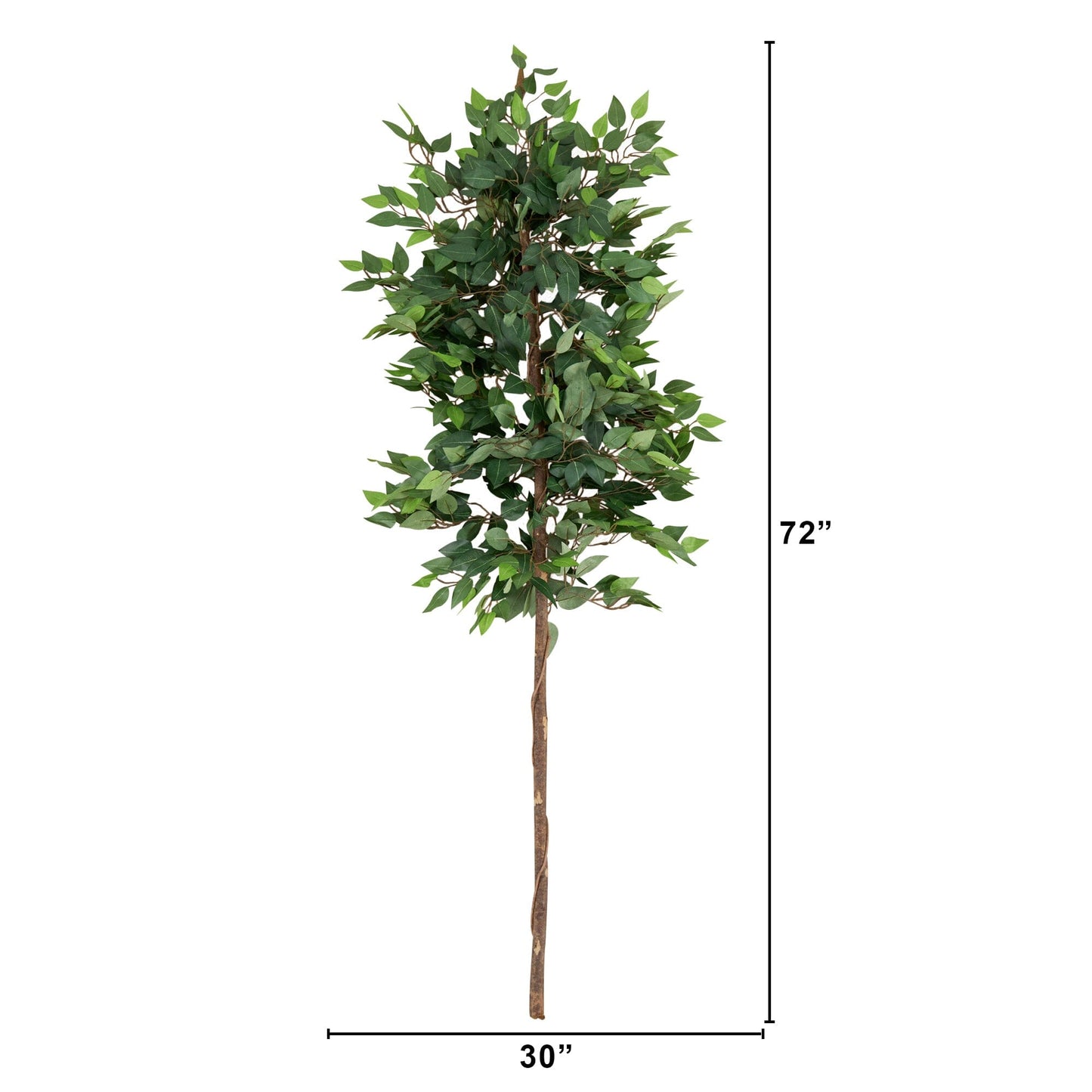 6 ft artificial ficus tree (no pot) by Nearly Natural with green leaves for indoor decor on Tampa Home & Garden Store