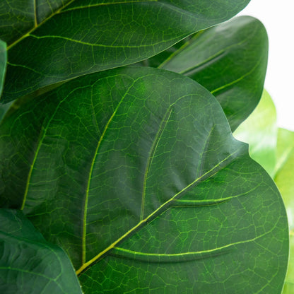 Ficus Lyrata artificial gigante de 1,80 m con hojas de tacto real en maceta decorativa