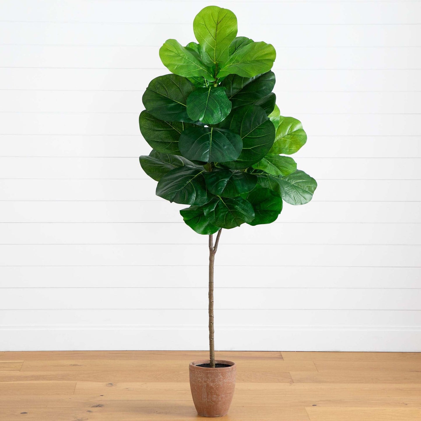 Ficus Lyrata artificial gigante de 1,80 m con hojas de tacto real en maceta decorativa