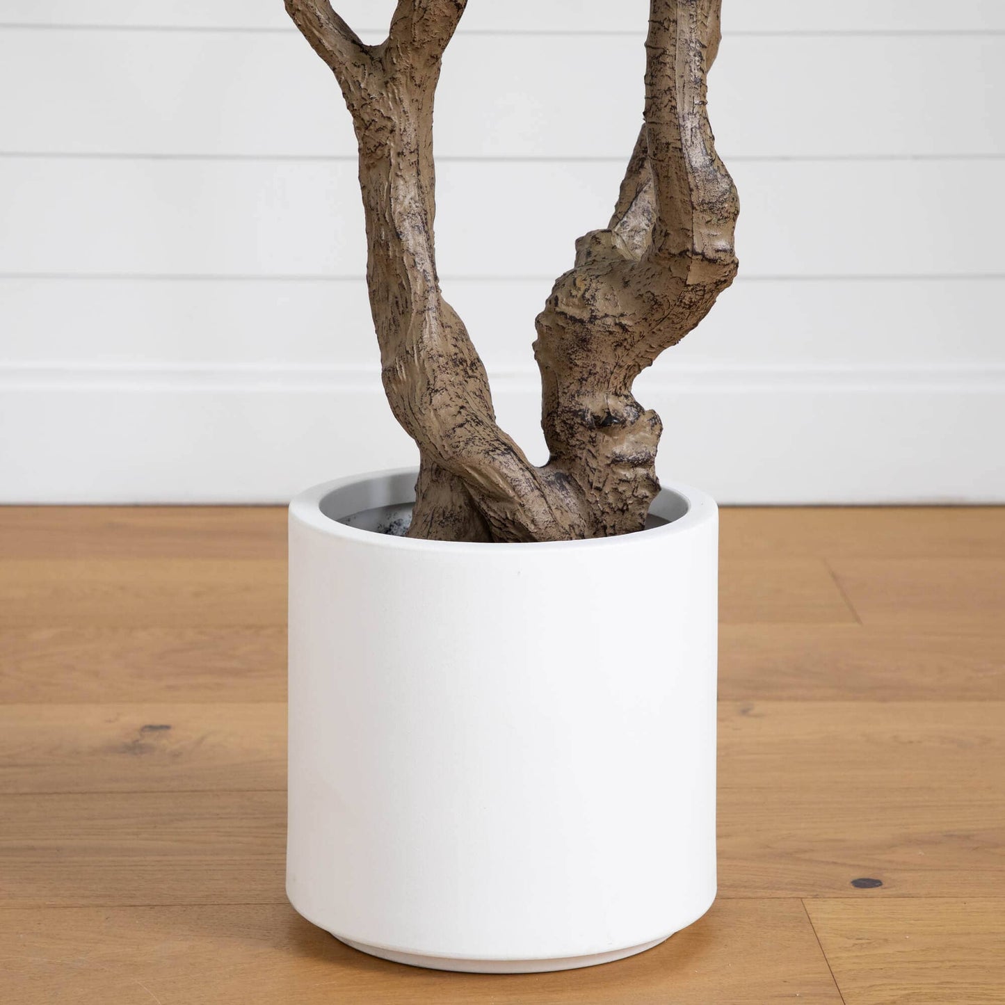 Artificial Olive Tree in White Decorative Planter