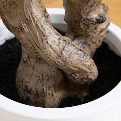 Artificial Olive Tree in White Decorative Planter