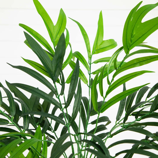 Six Foot Tall Silk Green Bamboo Palm Tree Nearly Natural artificial plant with green leaves on Tampa Home & Garden Store
