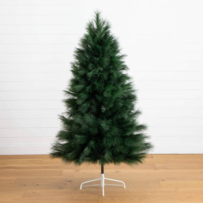 6' Artificial Green Pampas Grass Christmas Tree, Nearly Natural with dense green needles on Tampa Home & Garden Store