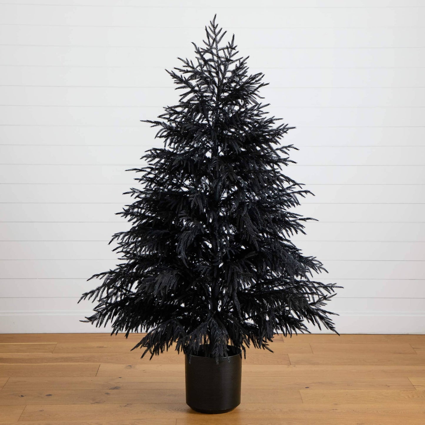 6' Artificial Halloween Real Touch black Norfolk Pine Christmas Tree Nearly Natural on Tampa Home & Garden Store