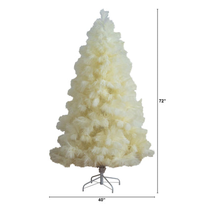 Artificial Off White Pampas and Christmas Tree