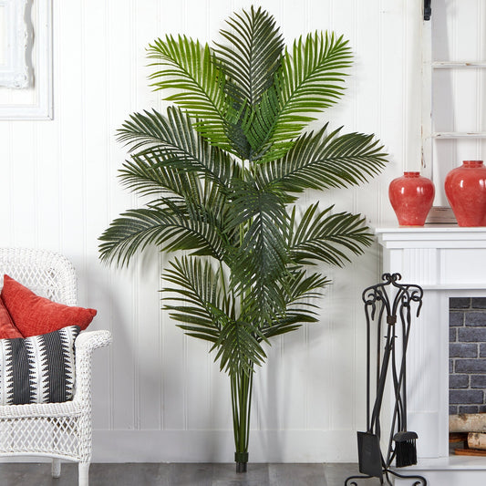 Nearly Natural 6 ft Artificial Paradise Palm Tree (No Pot) with lush green fronds on Tampa Home & Garden Store