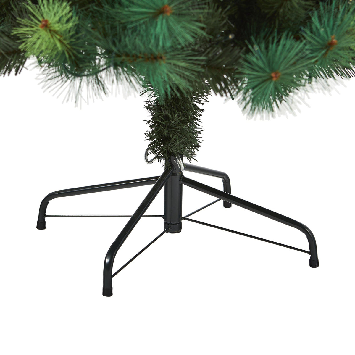 Nearly Natural 6' Scotch Pine artificial Christmas tree with 250 lights on a black metal stand on Tampa Home & Garden Store