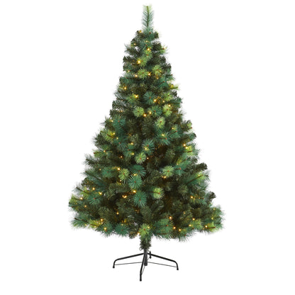 6' Green Scotch Pine Artificial Christmas Tree with 250 LED Lights by Nearly Natural on Tampa Home & Garden Store