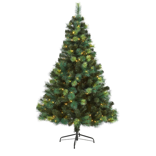 6' Green Scotch Pine Artificial Christmas Tree with 250 LED Lights by Nearly Natural on Tampa Home & Garden Store