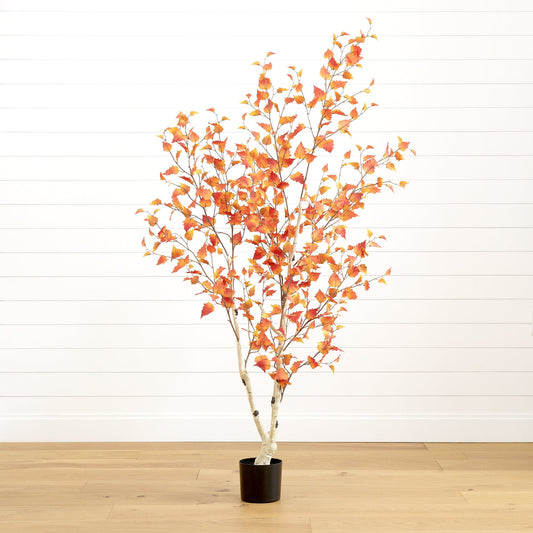6’ Autumn Birch Artificial Fall Tree - Tampa Home & Garden Store