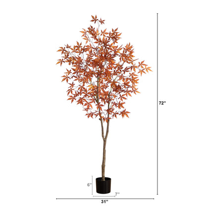 6' Autumn Japanese Maple Artificial Fall Tree