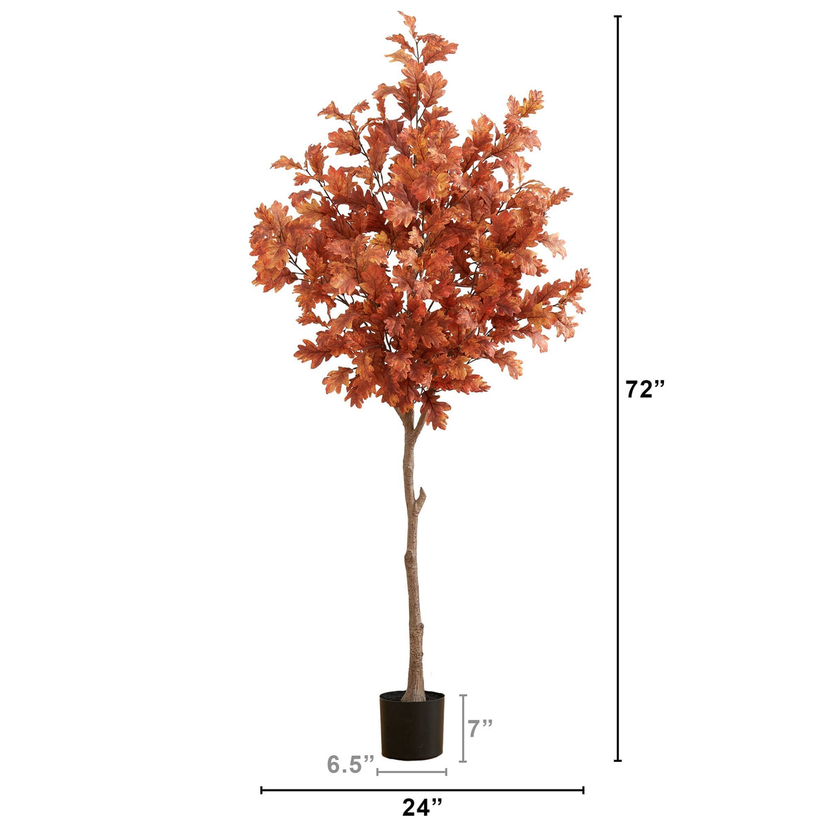 6 ft Autumn Oak artificial tree with orange fall leaves by Nearly Natural on Tampa Home & Garden Store