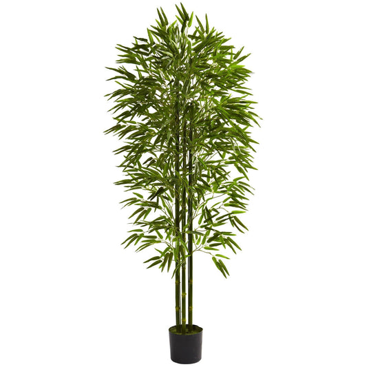 6' Bamboo Tree by Nearly Natural, UV resistant indoor/outdoor in black planter on Tampa Home & Garden Store