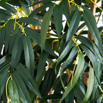 6' Biggy Bamboo Silk Tree by Nearly Natural with dark green leaves and yellow stems on Tampa Home & Garden Store