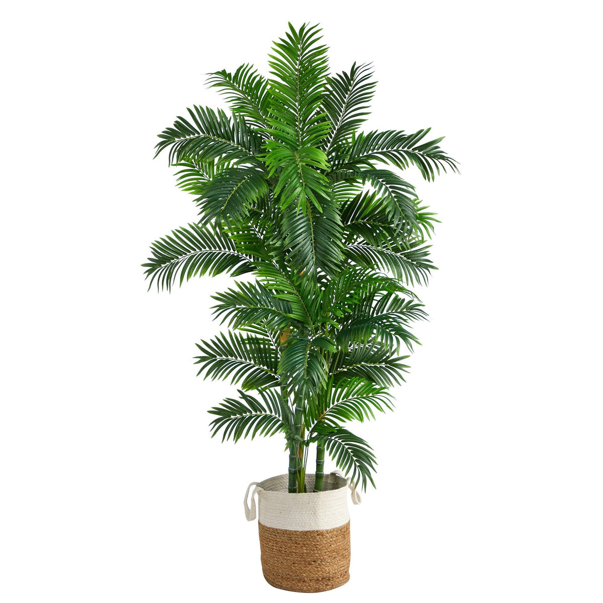 6 ft artificial parlor palm tree in a handmade natural jute and cotton planter by Nearly Natural on Tampa Home & Garden Store
