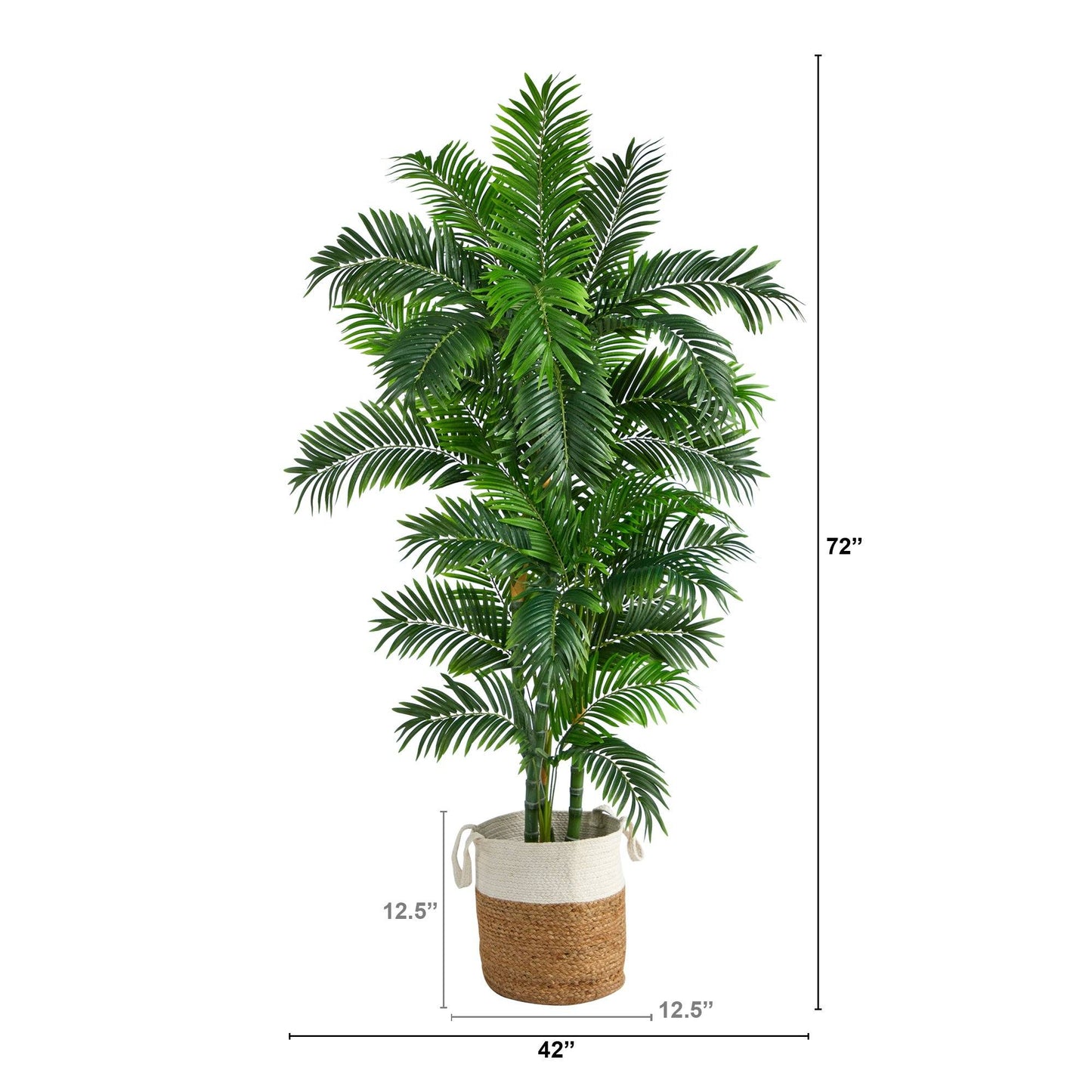 6 ft Curvy Parlor Artificial Palm Tree with lush green fronds in a natural jute and cotton planter on Tampa Home & Garden Store
