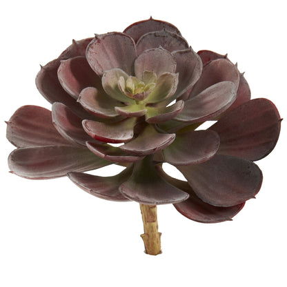 6-inch Nearly Natural Echeveria succulent rosette with burgundy leaves artificial plant on Tampa Home & Garden Store
