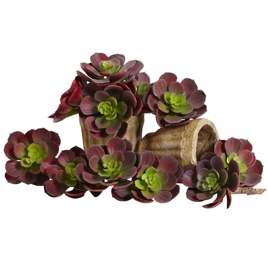 6” Artificial Echeveria Succulent (Set of 12) - Tampa Home & Garden Store