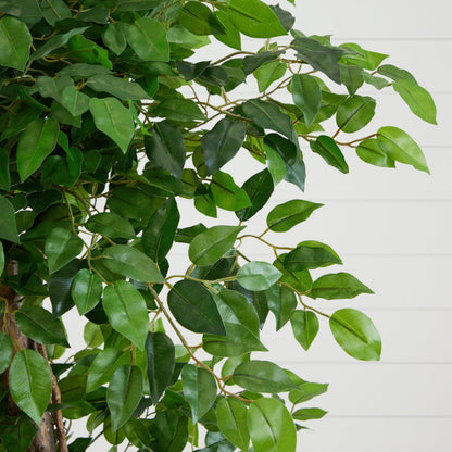 Nearly Natural 6 ft Elegant Ficus Artificial Tree with lush green leaves on Tampa Home & Garden Store