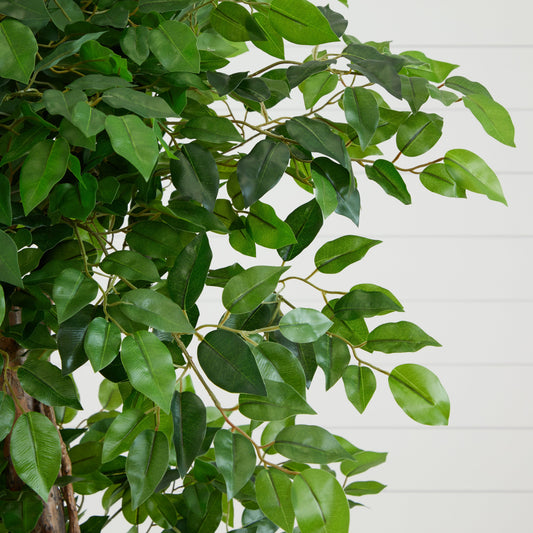 Nearly Natural 6 ft Elegant Ficus Artificial Tree with lush green leaves on Tampa Home & Garden Store