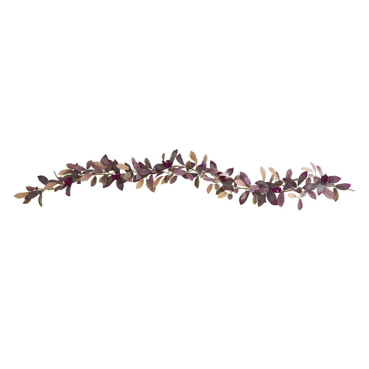 6 ft Fall Laurel Leaf with Berries Artificial Garland set of 2 burgundy leaves with berries on Tampa Home & Garden Store