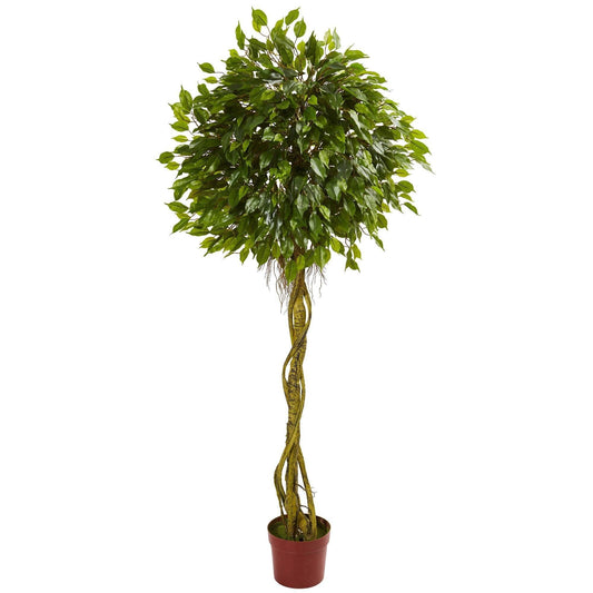 6' Ficus Artificial Topiary Tree UV Resistant (Indoor/Outdoor) - Tampa Home & Garden Store
