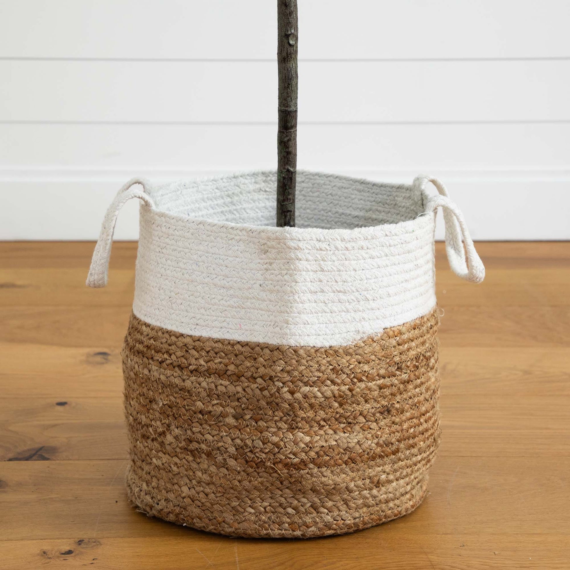 6 ft fiddle leaf fig artificial tree in handmade natural jute and cotton planter on Tampa Home & Garden Store