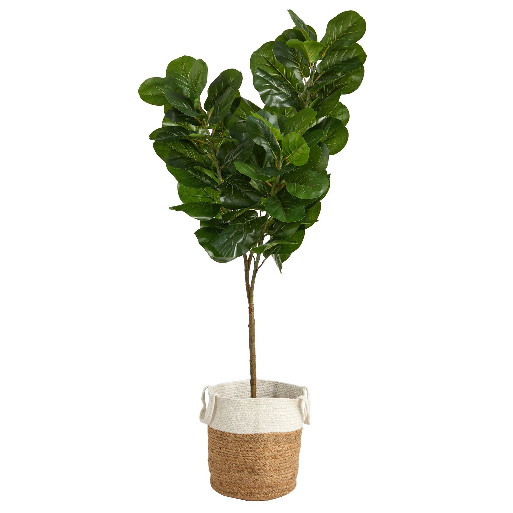 6’ Fiddle Leaf Fig Artificial Tree in handmade natural jute and cotton planter on Tampa Home & Garden Store
