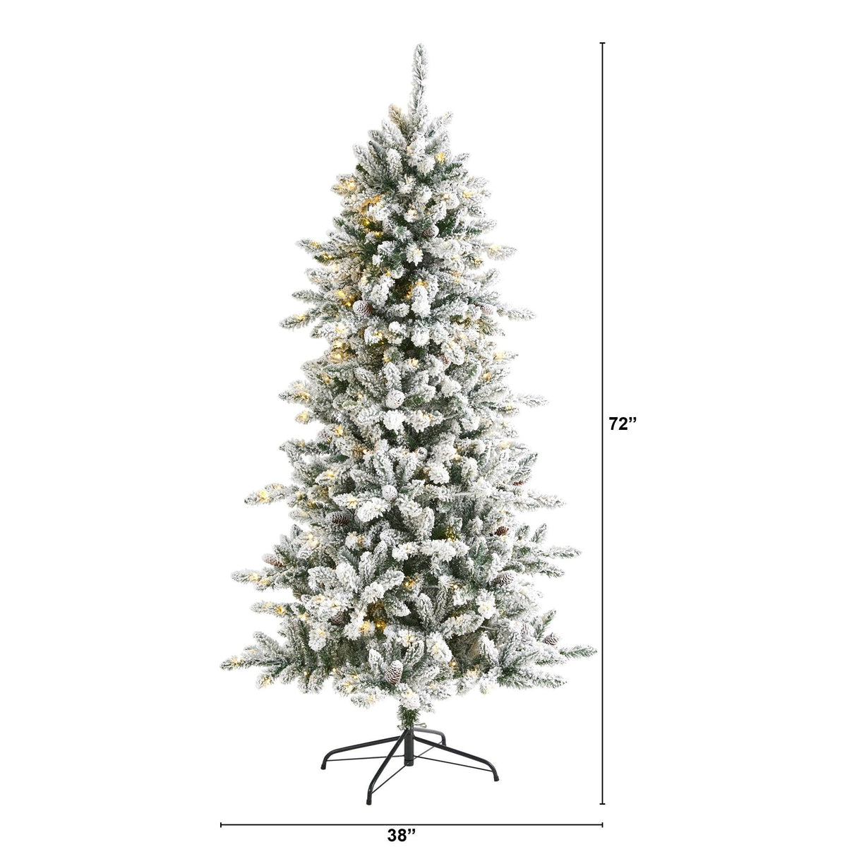 Christmas tree Nearly Natural 6 ft flocked Livingston Fir tree with 300 LED lights on Tampa Home & Garden Store