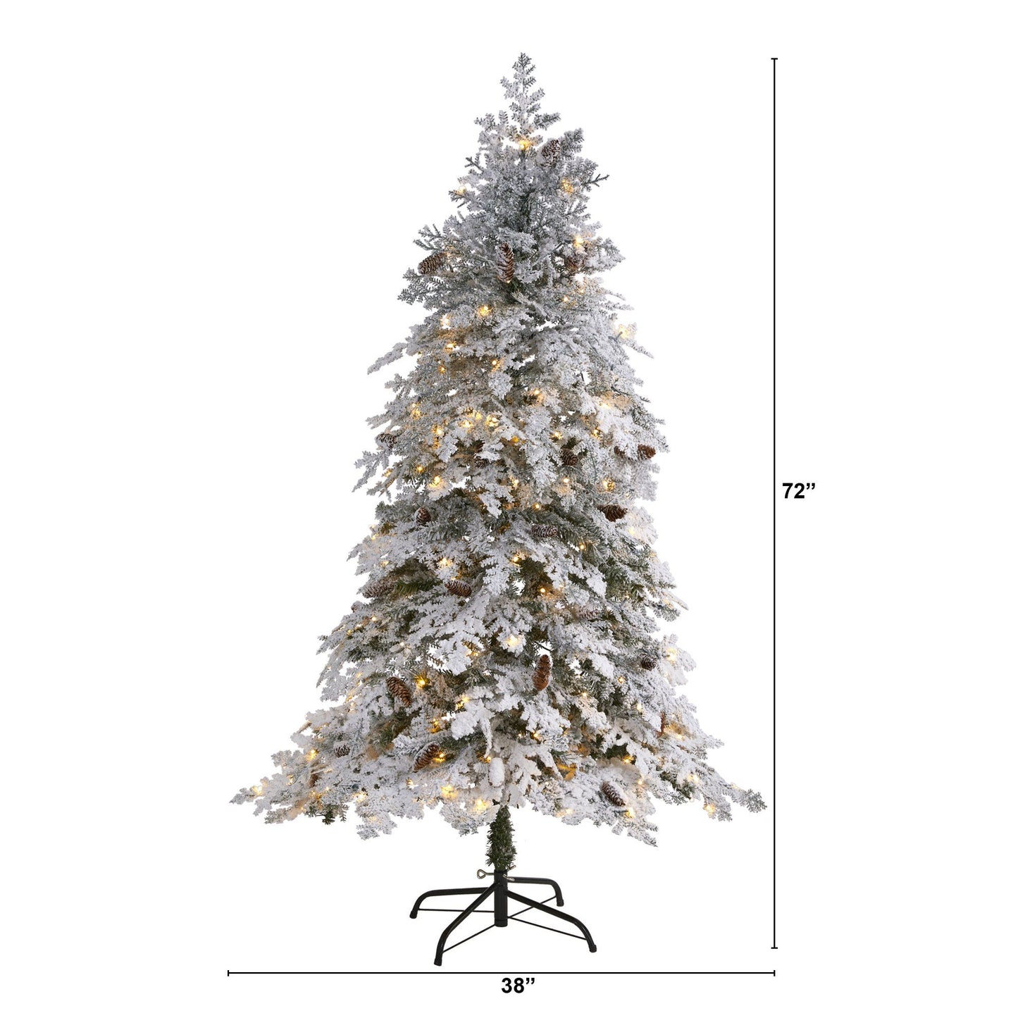 6' Flocked Montana Down Swept Spruce Christmas Tree with 250 Clear LED Lights by Nearly Natural on Tampa Home & Garden Store