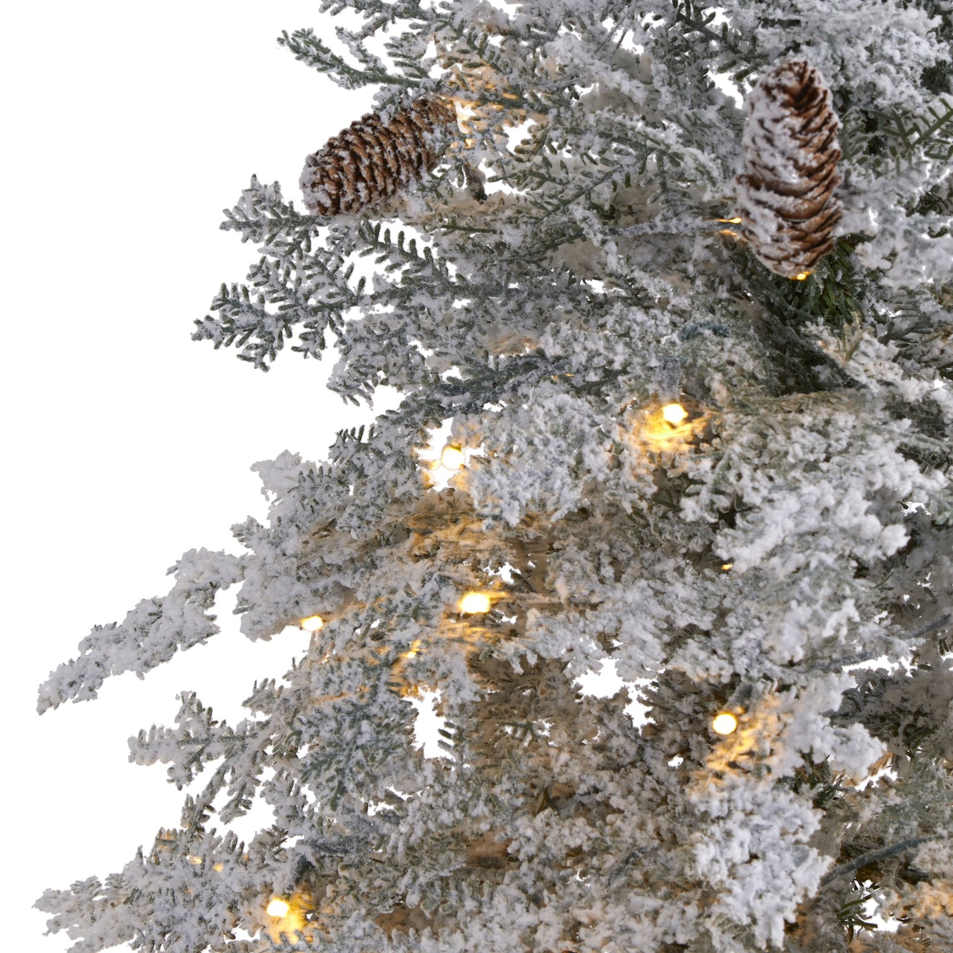 6 ft flocked Montana Down Swept Spruce artificial tree with 250 clear LED lights Nearly Natural on Tampa Home & Garden Store