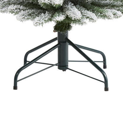 Árbol de Navidad artificial flocado de 6' con 438 ramas moldeables