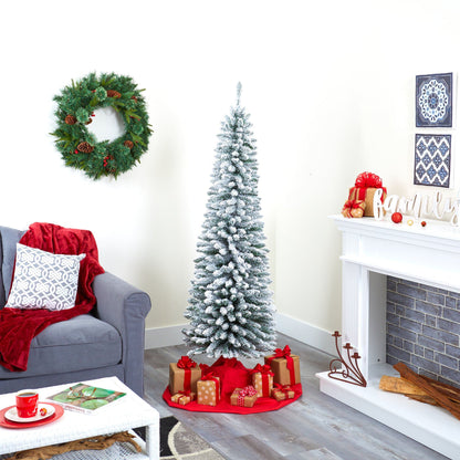 Árbol de Navidad artificial flocado de 6' con 438 ramas moldeables