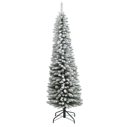Árbol de Navidad artificial flocado de 6' con 438 ramas moldeables