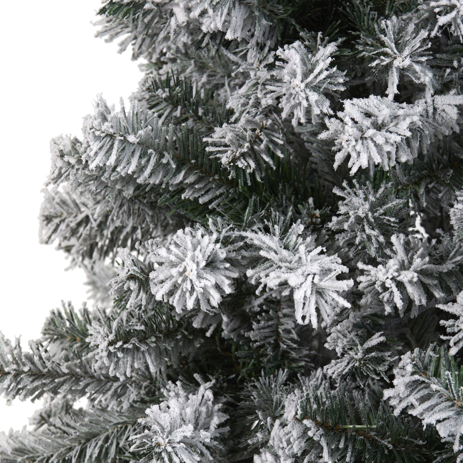 6' Flocked Rock Springs Spruce Christmas Tree Nearly Natural frosted pine needles on Tampa Home & Garden Store