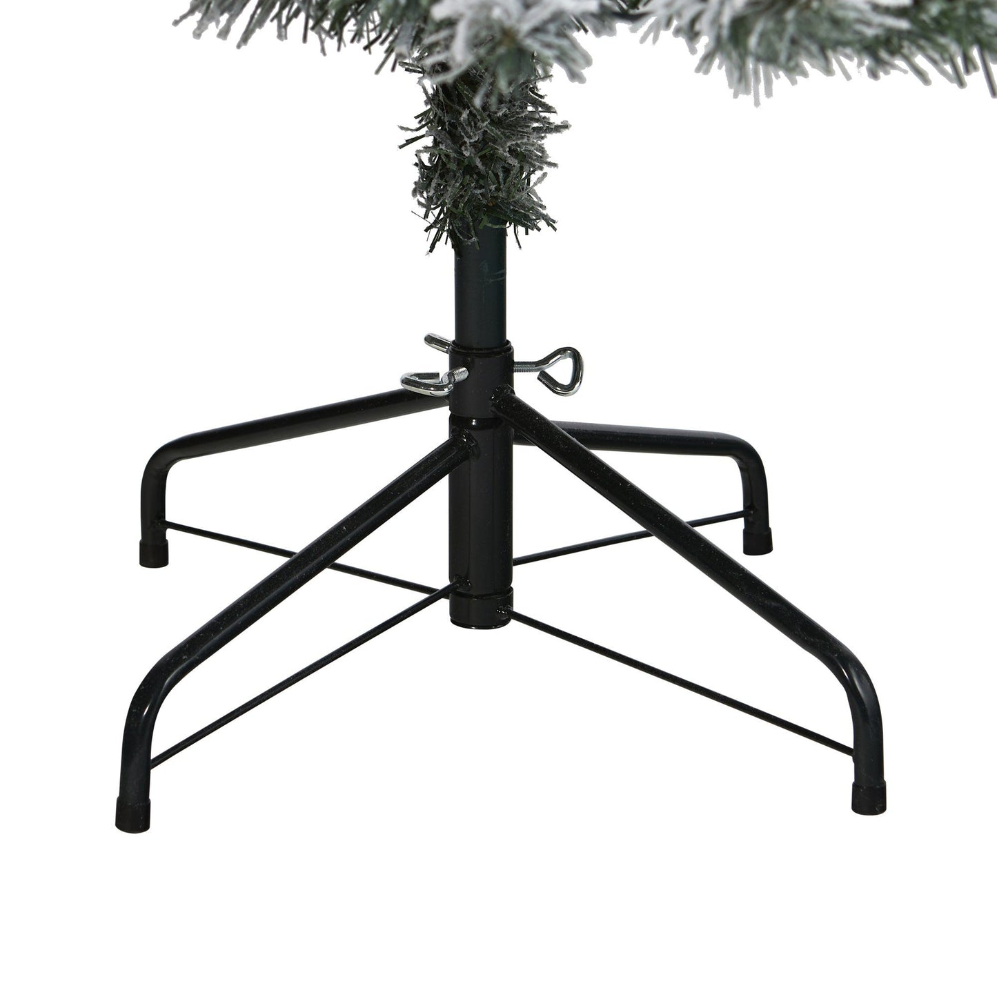 6' Nearly Natural flocked Rock Springs Spruce artificial Christmas tree on metal stand on Tampa Home & Garden Store