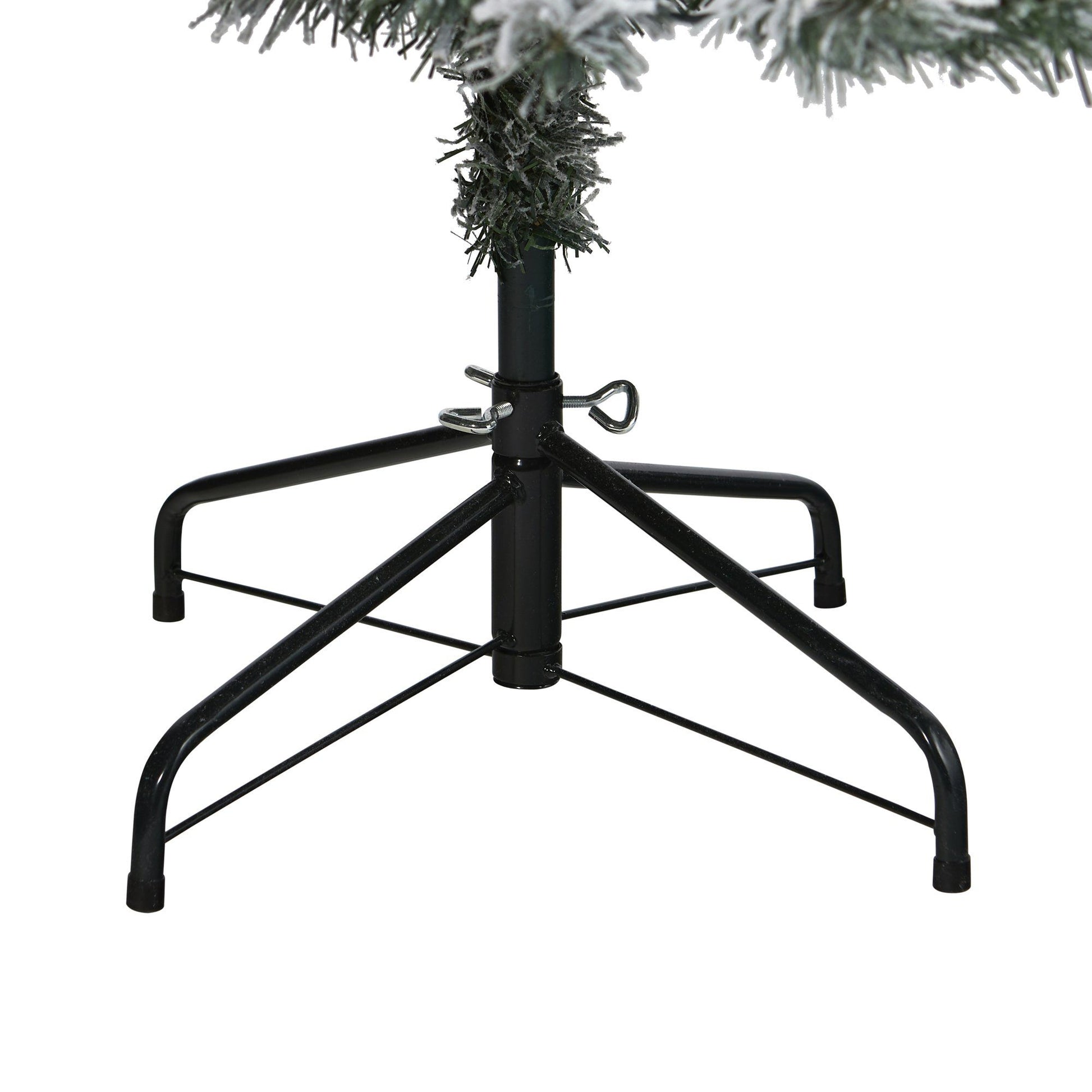6' Nearly Natural flocked Rock Springs Spruce artificial Christmas tree on metal stand on Tampa Home & Garden Store