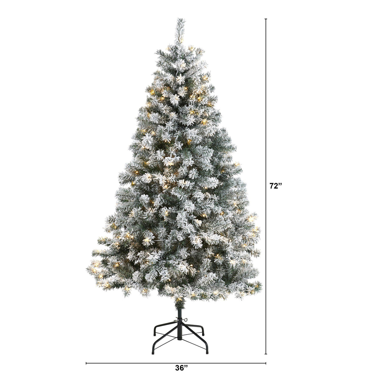 6' Flocked Rock Springs Spruce Christmas tree with 250 LED lights on Tampa Home & Garden Store
