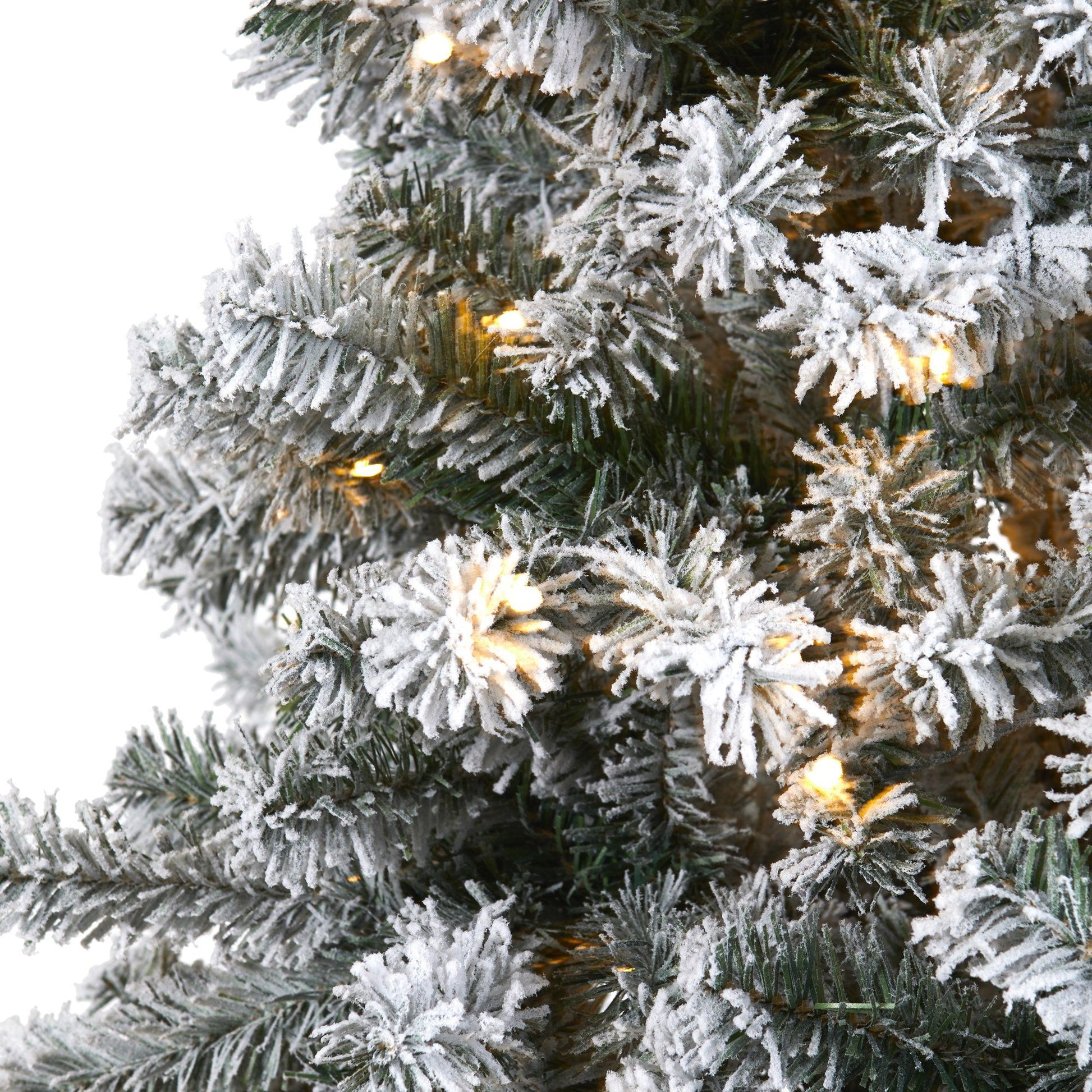 6' Flocked Rock Springs Spruce Christmas Tree with 250 Clear LED Lights Nearly Natural on Tampa Home & Garden Store