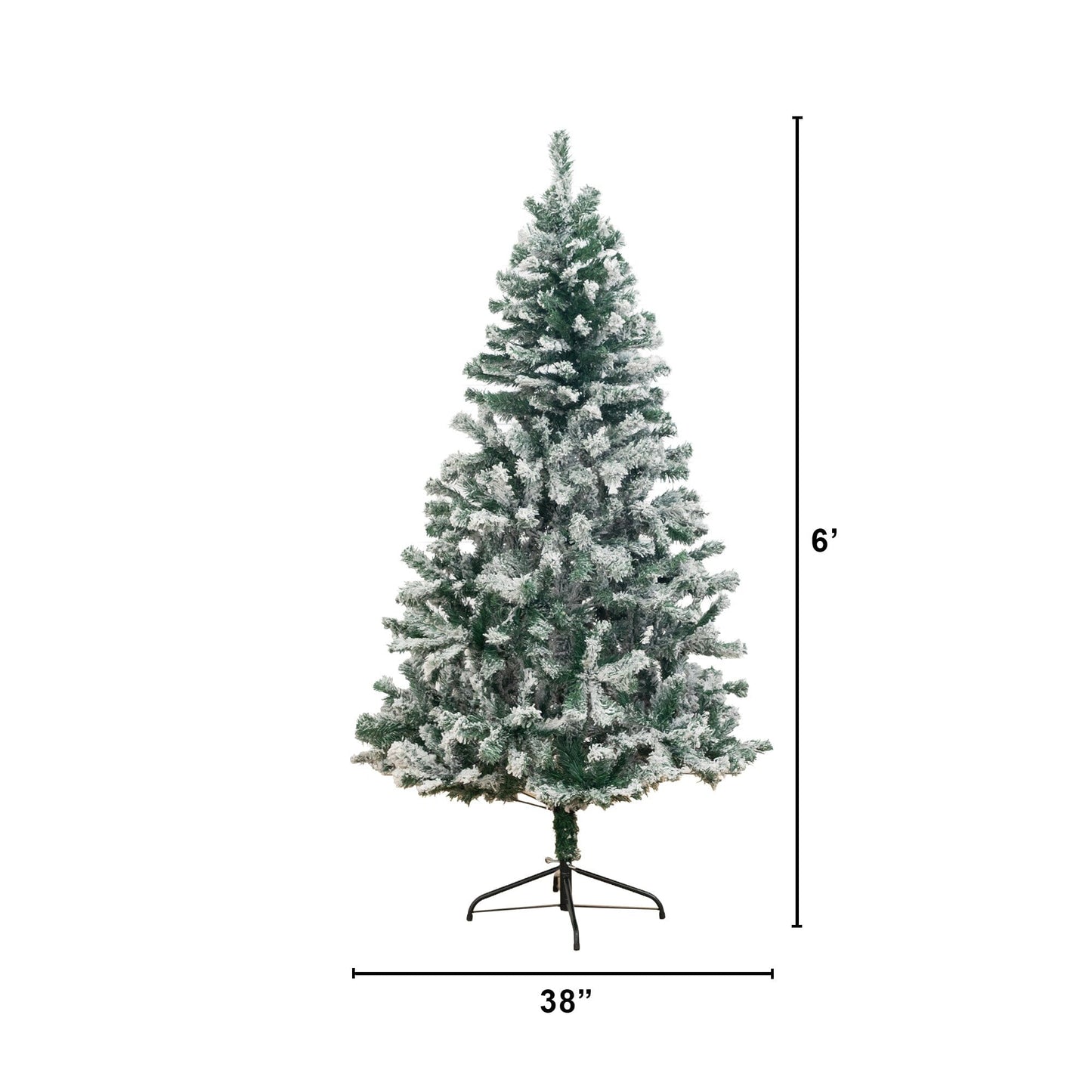 6 ft flocked West Virginia Fir artificial Christmas tree by Nearly Natural on a sturdy metal stand on Tampa Home & Garden Store
