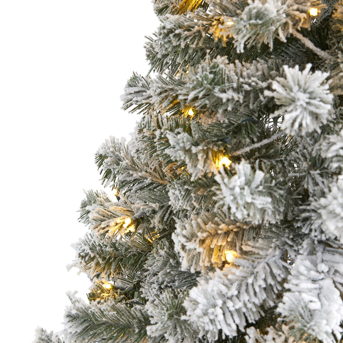 6' Flocked West Virginia Fir artificial Christmas tree with 250 clear LED lights Nearly Natural on Tampa Home & Garden Store
