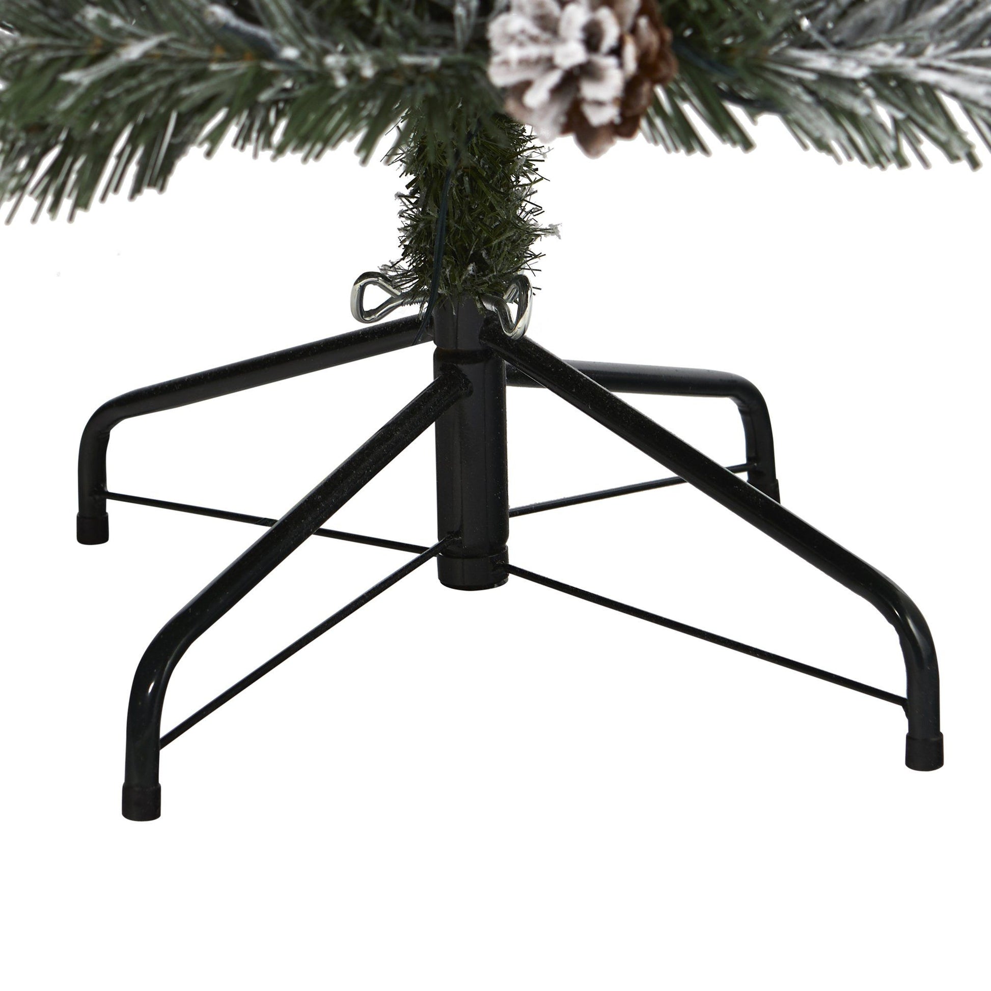 Nearly Natural 6ft flocked white river mountain pine artificial tree with pinecones on stand on Tampa Home & Garden Store