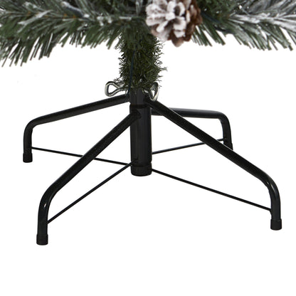 Nearly Natural 6ft flocked white river mountain pine artificial tree with pinecones on stand on Tampa Home & Garden Store