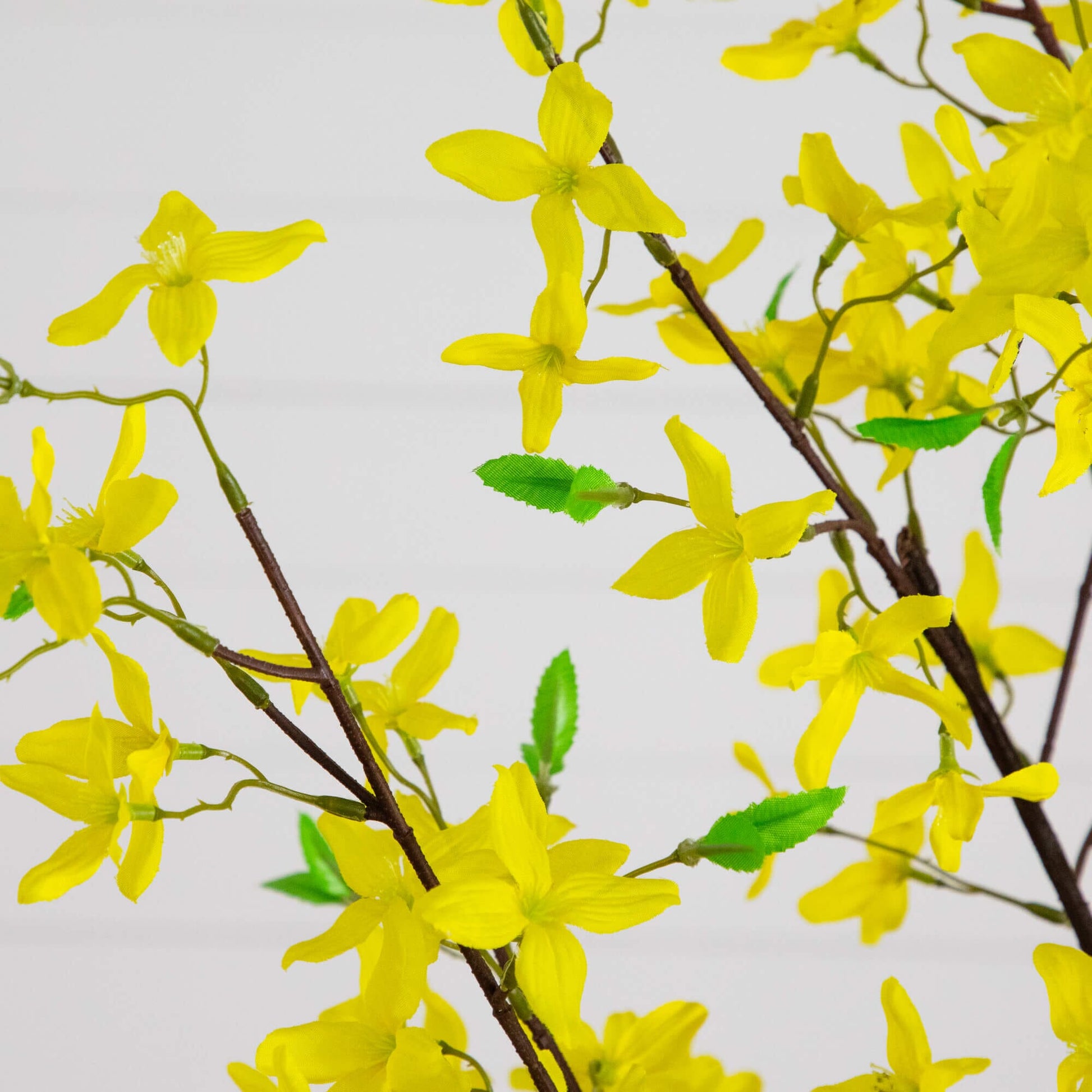 6' Artificial Forsythia Tree by Nearly Natural with bright yellow blossoms on brown branches on Tampa Home & Garden Store