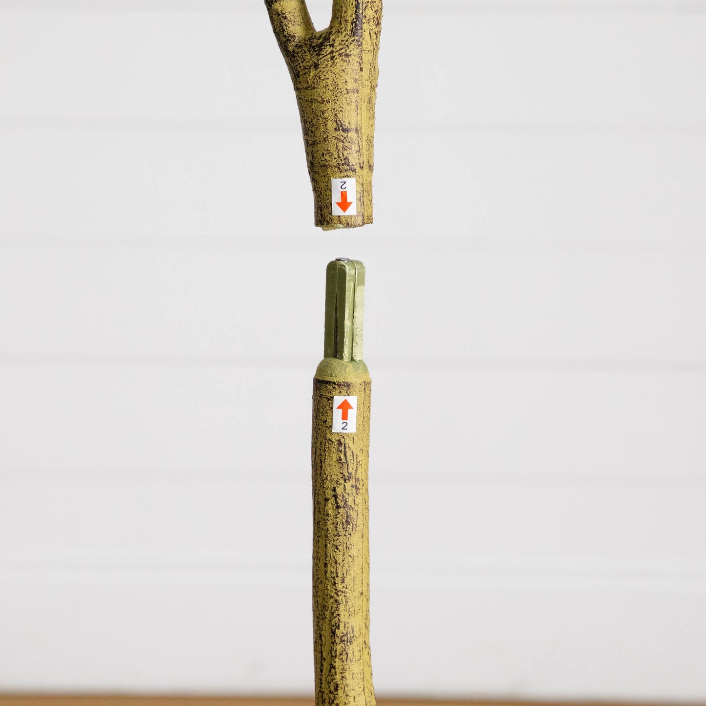 6' artificial Forsythia tree trunk segment with measurement stickers by Nearly Natural on Tampa Home & Garden Store