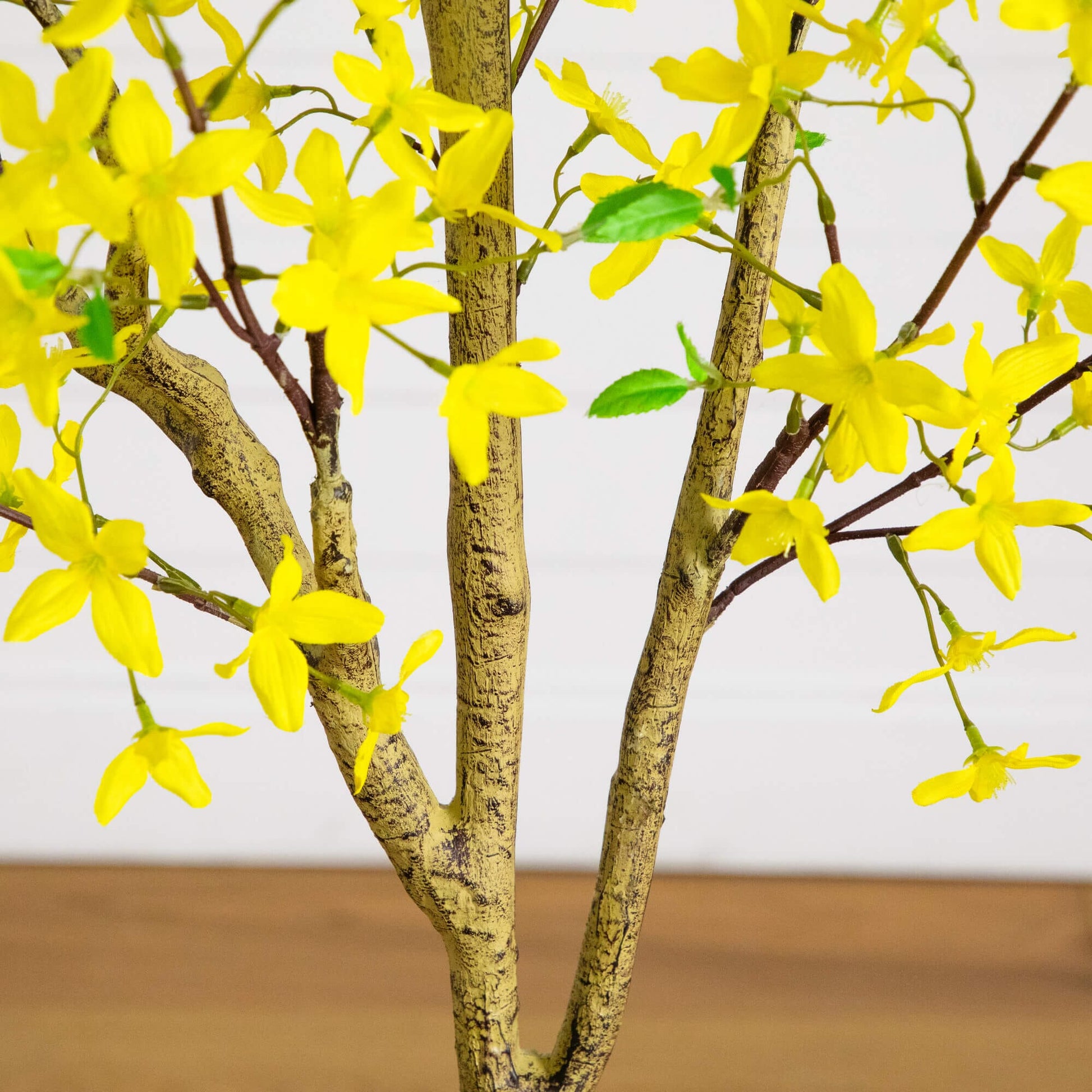 6' Artificial Forsythia Tree by Nearly Natural with yellow blossoms and textured trunks on Tampa Home & Garden Store