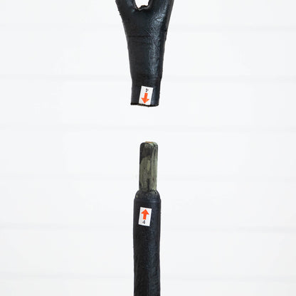 6' Artificial Halloween Black Eucalyptus Tree trunk with textured bark and orange tag 4 on Tampa Home & Garden Store